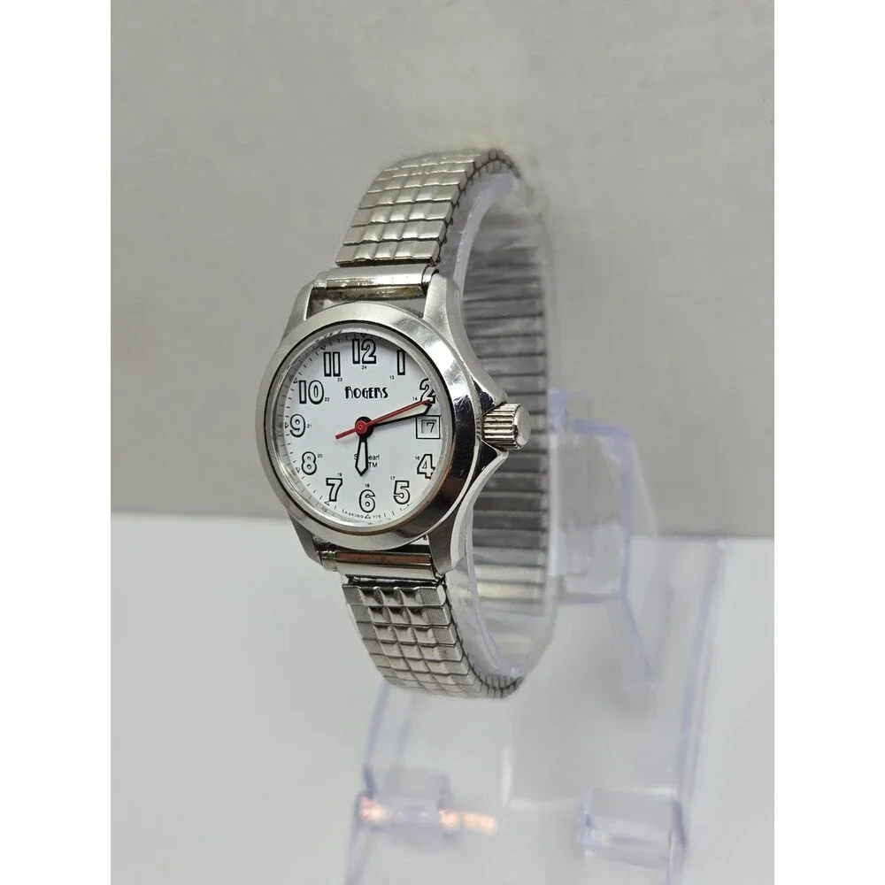 Rogers Seapearl Womens Swiss Quartz 20 ATM White Dial Date Watch New Battery